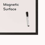 Magnetic Dry Erase Board with Wood Frame, 36" x 24" (Actual Size: 35" x 23"), White Surface, Black Wood Frame