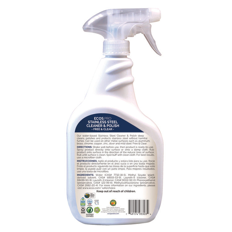 Stainless Steel Cleaner and Polish, 32 oz Spray