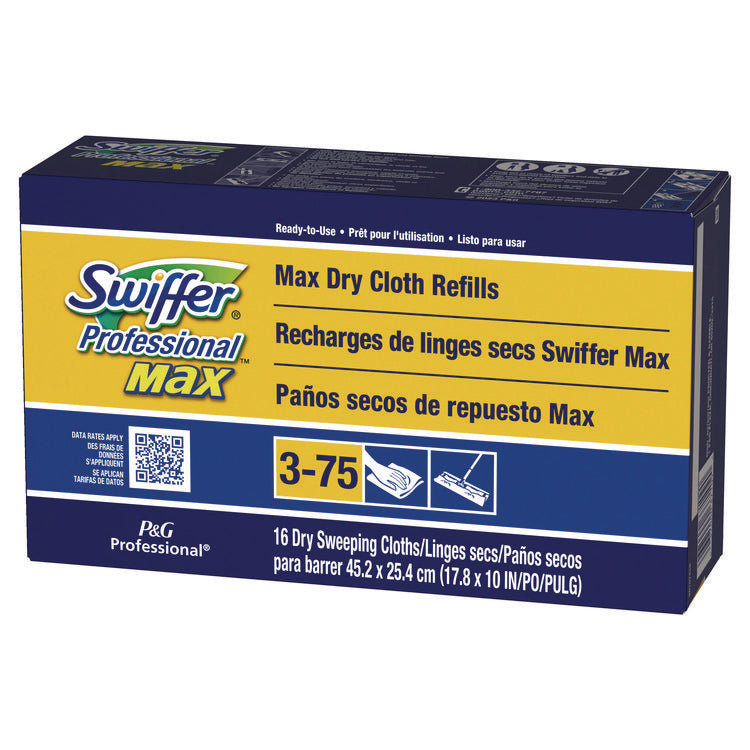 Max/XL Dry Refill Cloths, 17.88 x 10, White, 16/Box, 6 Boxes/Carton