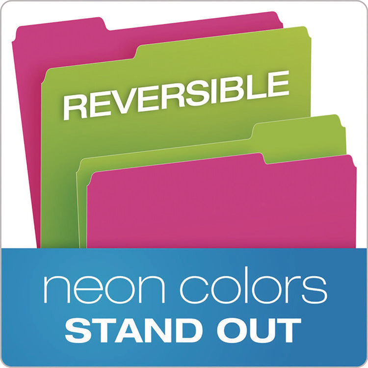 Glow Twisted 3-Tab File Folder, 1/3-Cut Tabs: Assorted, Letter Size, 0.25" Expansion, Assorted Colors, 12/Pack