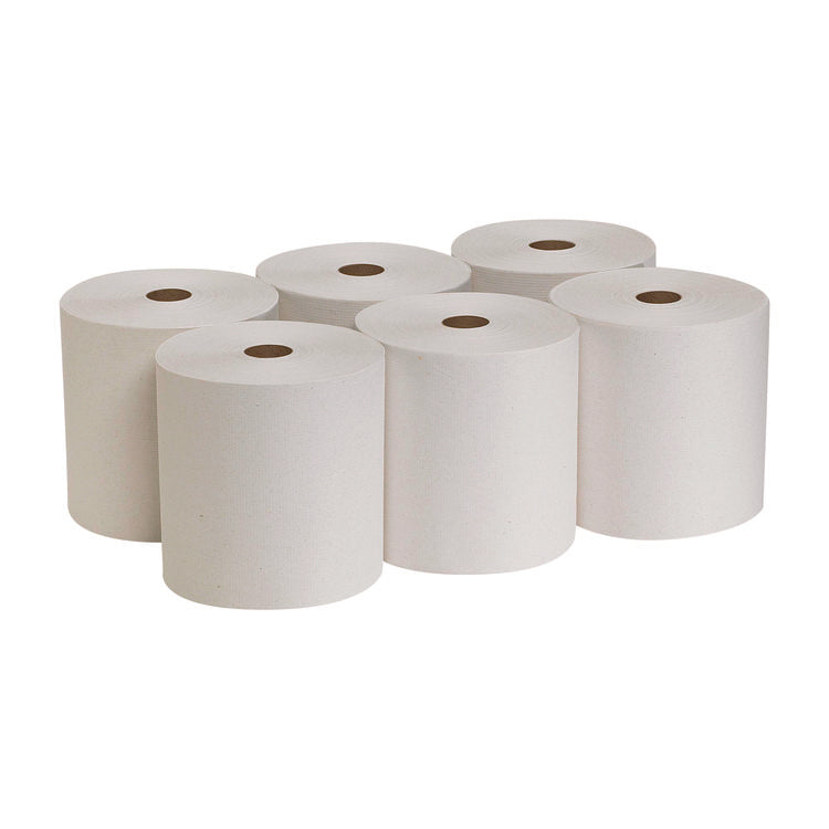Pacific Blue Basic Nonperforated Paper Towel Rolls, 1-Ply, 7.88" x 800 ft, White, 6 Rolls/Carton