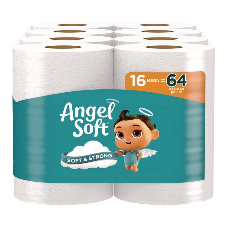 Mega Toilet Paper, Septic Safe, 2-Ply, White, 320 Sheets/Roll, 16 Rolls/Pack