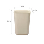 Fiberglass Wastebasket, 10 gal, Fiberglass, Beige