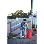 Vented Round Brute Container, 44 gal, Plastic, Red, 4/Carton