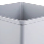 Untouchable Square Waste Receptacle, 35 gal, Plastic, Gray