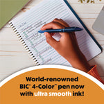 4-Color Smooth Multi-Color Ballpoint Pen, Retractable, Medium 1 mm, Black/Blue/Green/Red Ink, Black/Blue Barrel, 12/Pack