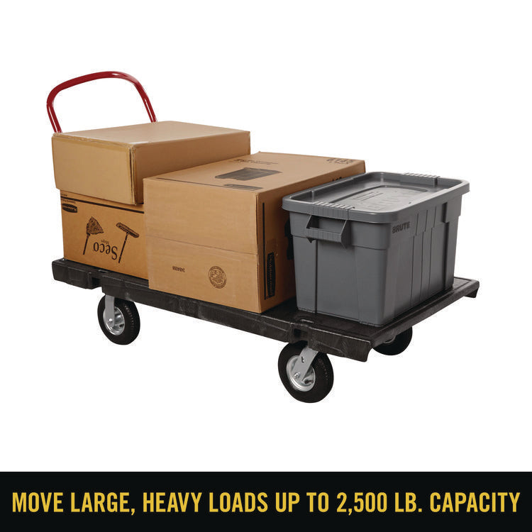 Platform Truck with 8" Polyolefin Casters, 2,000 lb Capacity, 30 x 60 x 7, Black