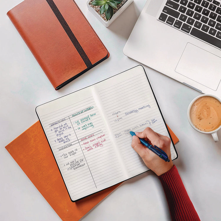 4-Color Smooth Multi-Color Ballpoint Pen, Retractable, Medium 1 mm, Black/Blue/Green/Red Ink, Black/Blue Barrel, 3/Pack