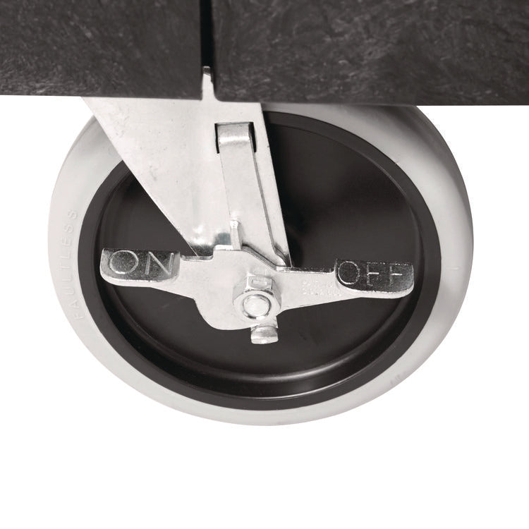 Trades Cart with Locking Storage Area, Plastic, 2 Shelves, 2 Drawers, 330 lb Capacity, 19.25" x 38" x 33.38", Black