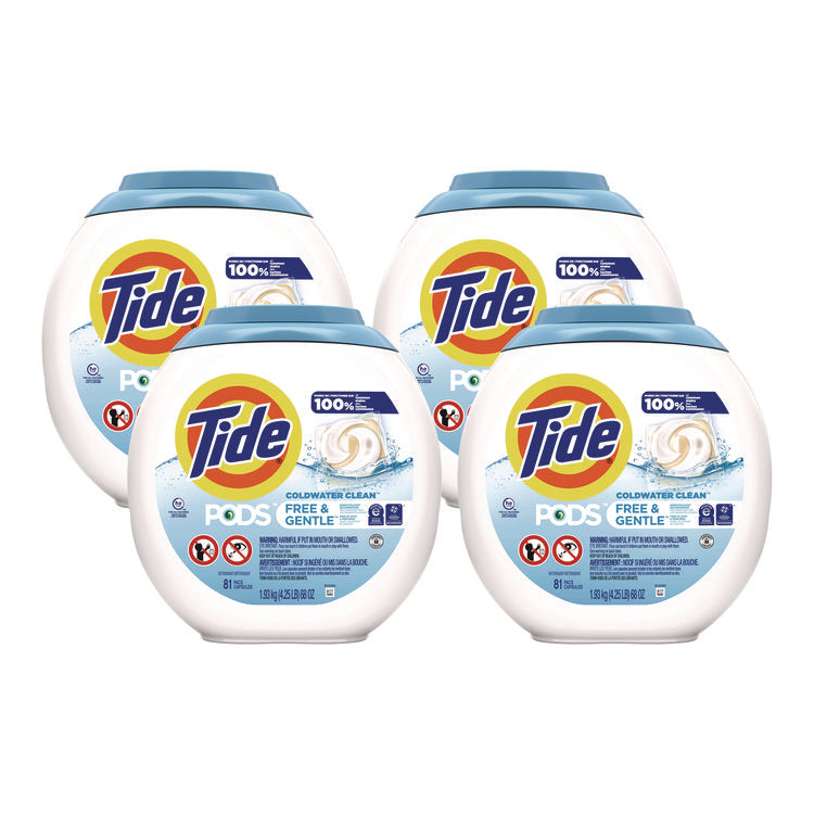 Pods, HE Compatible, Unscented, 81 Pods/Tub, 4 Tubs/Carton
