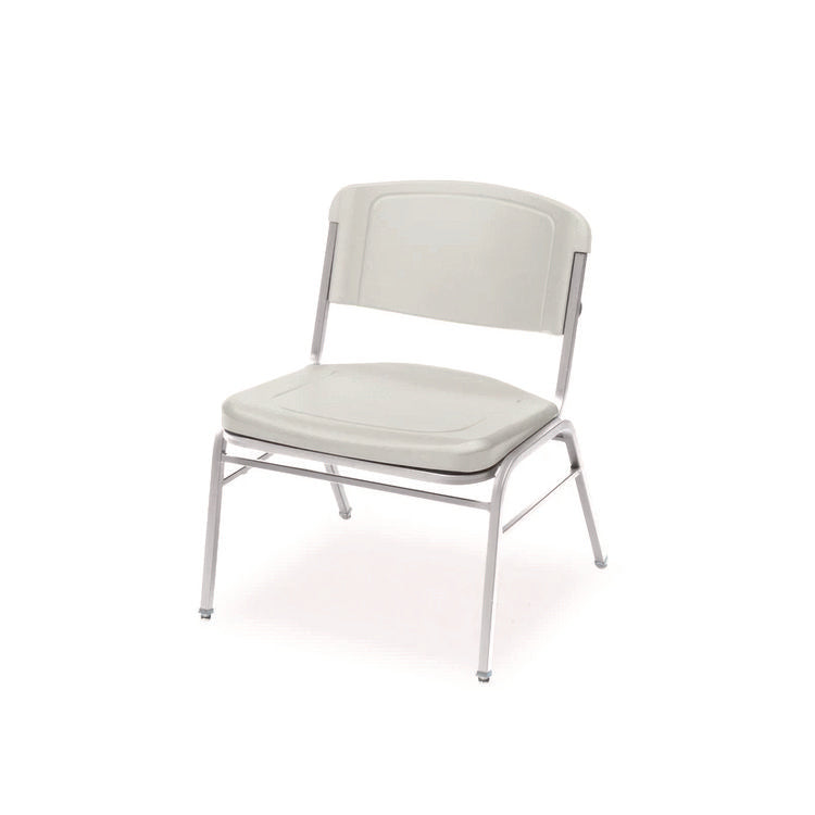 Rough n Ready Wide-Format Big and Tall Stack Chair, Supports 500 lb, 18.5" Seat Height, Platinum Granite Seat/Back, 4/Carton