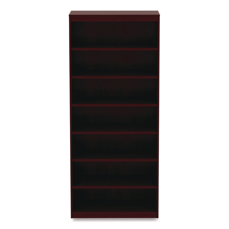 Alera Valencia Series Square Corner Bookcase, Seven-Shelf, 35.63w x 11.81d x 83.86h, Mahogany