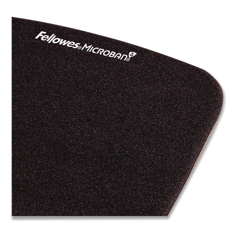 PlushTouch Mouse Pad with Wrist Rest, 7.25 x 9.38, Black