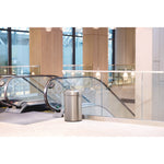 Refine Series Waste Receptacle, 16 gal, Plastic/Stainless Steel