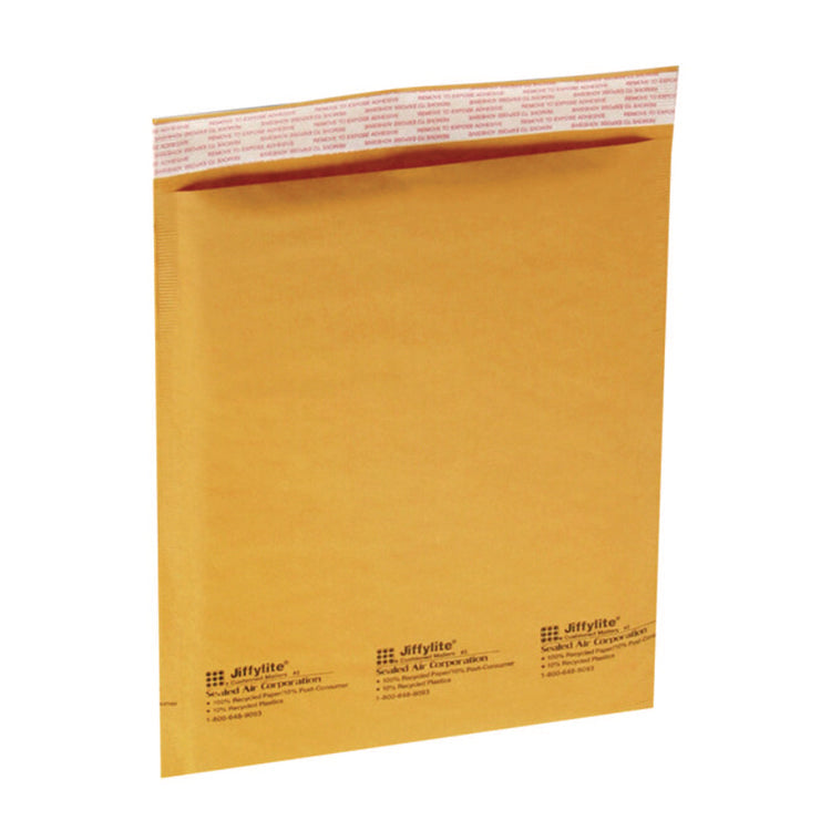 Jiffylite Self-Seal Bubble Mailer, #00, Barrier Bubble Air Cell Cushion, Self-Adhesive Closure, 5 x 10, Brown Kraft, 250/CT