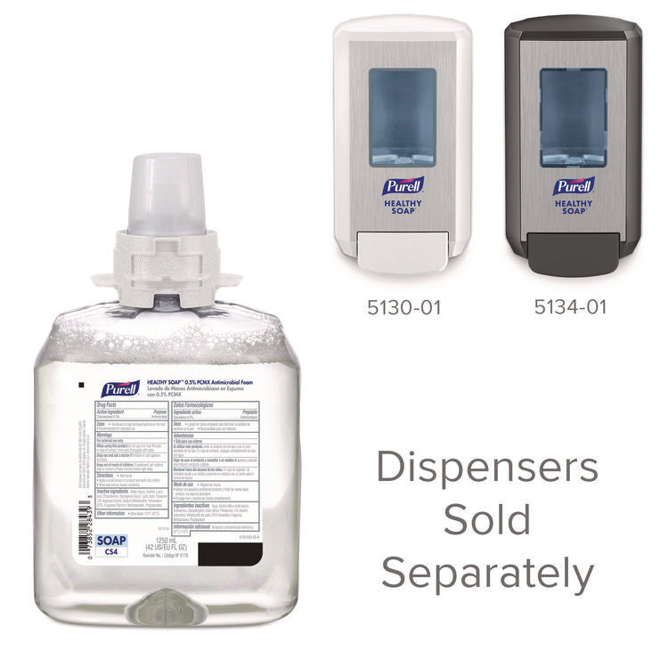 Healthcare HEALTHY SOAP 0.5% PCMX Antimicrobial Foam Refill, For CS4 Dispensers, Fragrance-Free, 1,250 mL, 4/Carton