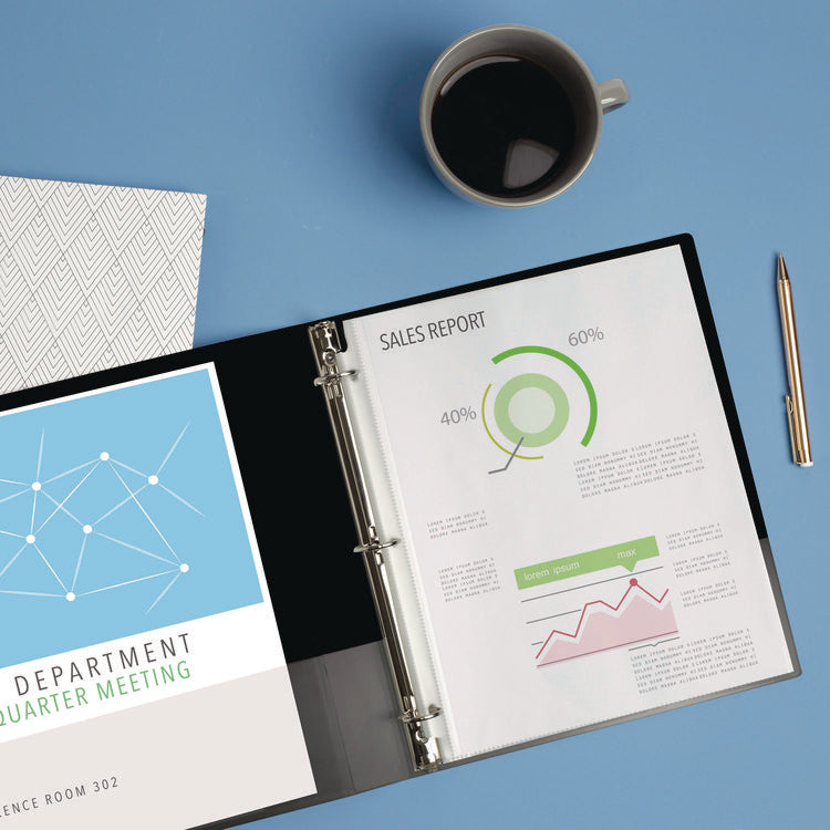 Economy Non-View Binder With Round Rings, 3 Rings, 0.5" Capacity, 11 X 8.5, Black, (3201)