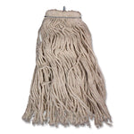 Layflat Regular Screw-Type Mop Head, Cotton, 20 Oz, 1" Headband, White