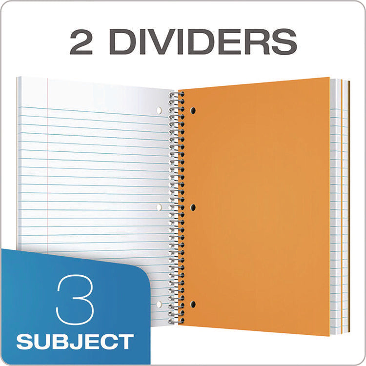 Coil-Lock Wirebound Notebook, 3-Hole Punch, 3-Subject, Legal Rule, Randomly Assorted Covers, (120) 10.5 x 8 Sheets