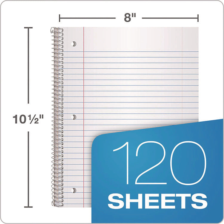 Coil-Lock Wirebound Notebook, 3-Hole Punch, 3-Subject, Legal Rule, Randomly Assorted Covers, (120) 10.5 x 8 Sheets