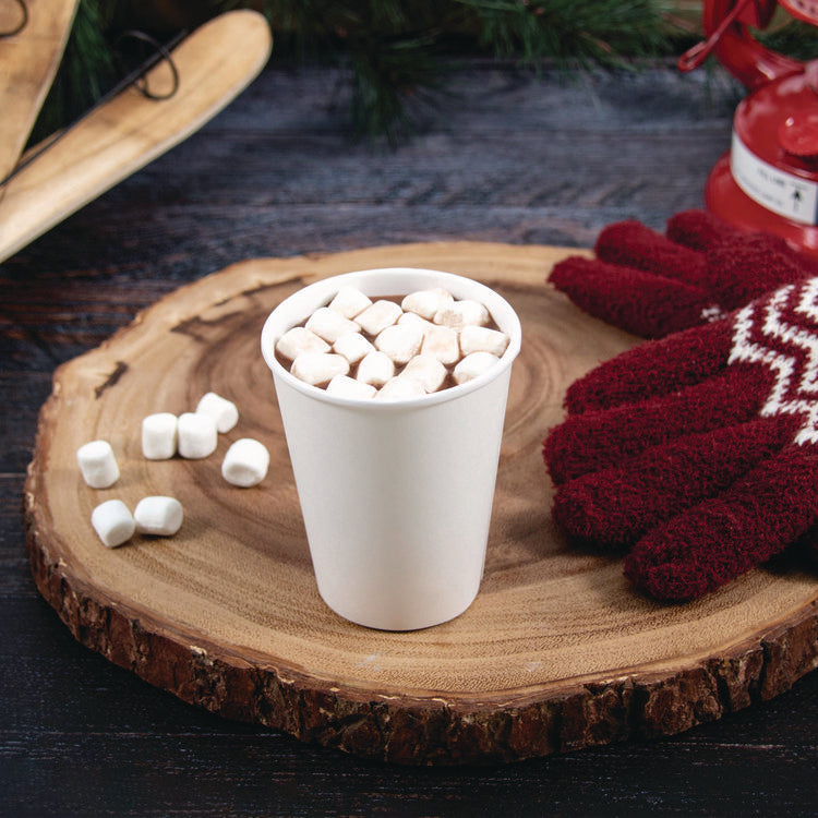 Thermoguard Insulated Paper Hot Cups, 8 oz, White Sustainable Forest Design, 1,000/Carton