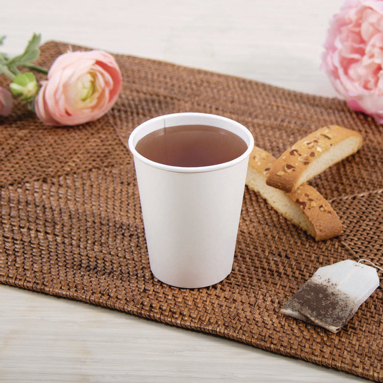 Thermoguard Insulated Paper Hot Cups, 8 oz, White Sustainable Forest Design, 1,000/Carton