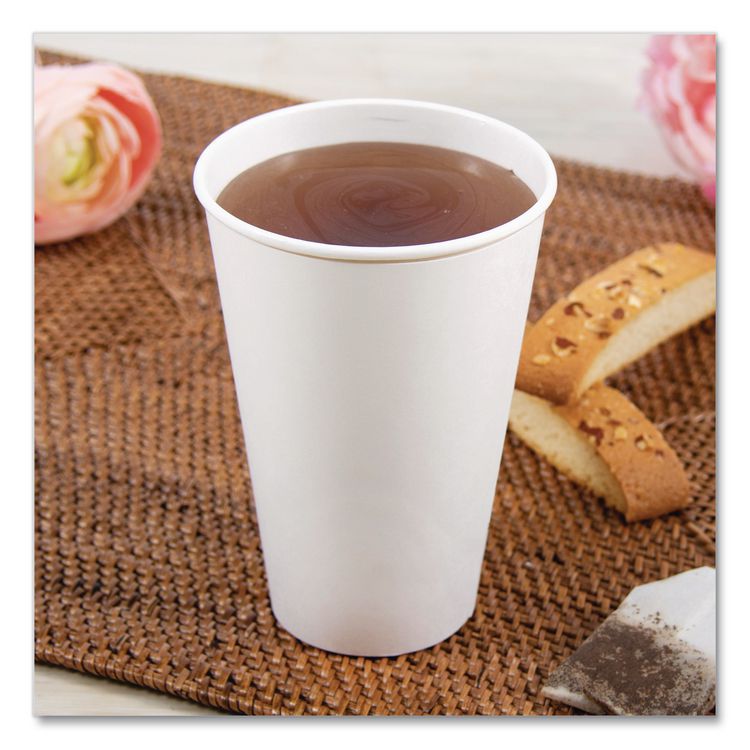 Thermoguard Insulated Paper Hot Cups, 16 oz, White Sustainable Forest Design, 30/Pack