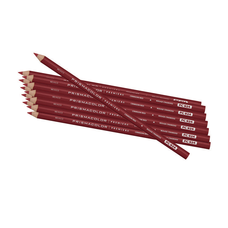 Premier Colored Pencil, Crimson Red Lead, Crimson Red Barrel, 12/Pack