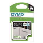 D1 Standard Labels, 0.50" x 23 ft, Black Print on Clear Tape