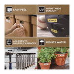 D1 Standard Labels, 0.38" x 23 ft, Black Print on White Tape