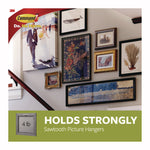 Sawtooth Picture Hanger, One Hanger, Two Strips, White, Supports 4 lbs