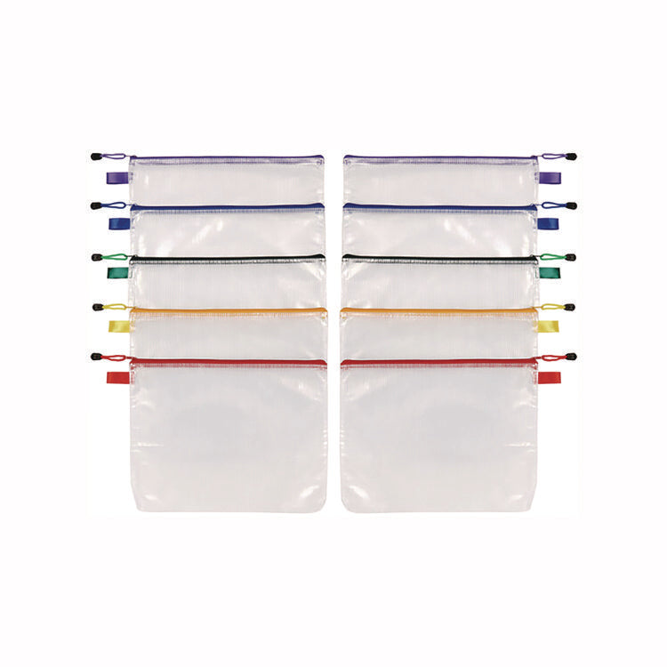 Poly Travel Pouch Set, 13.19" x 10.44", Assorted Colors, 10/Pack