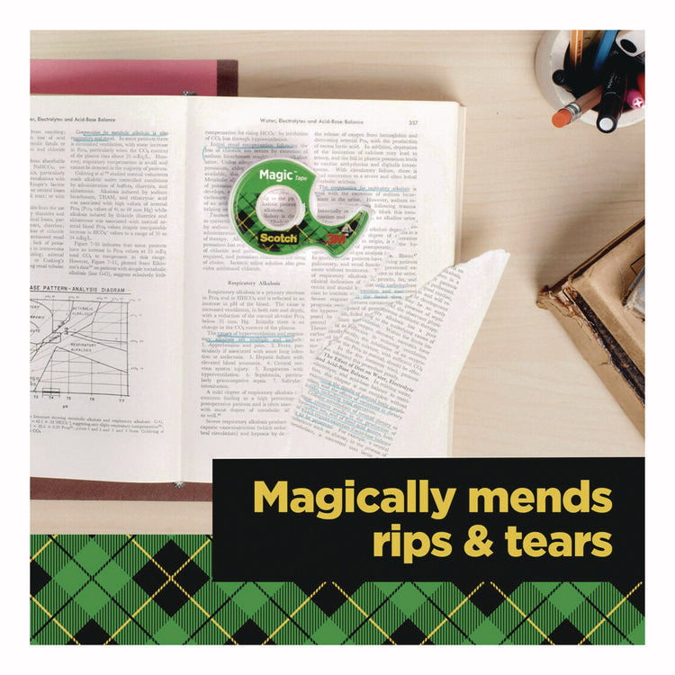 Magic Tape in Handheld Dispenser, 1" Core, 0.75" x 50 ft, Clear, 2/Pack