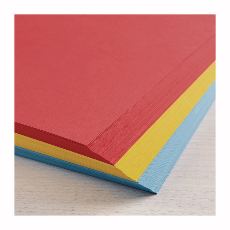 Color Cardstock -"Primary" Assortment, 65 lb Cover Weight, 8.5 x 11, Assorted Primary Colors, 150/Pack