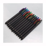 EnerGel Kuro Gel Pen, Retractable, Medium 0.7 mm, Assorted Ink Colors, Black Barrel, 12/Pack