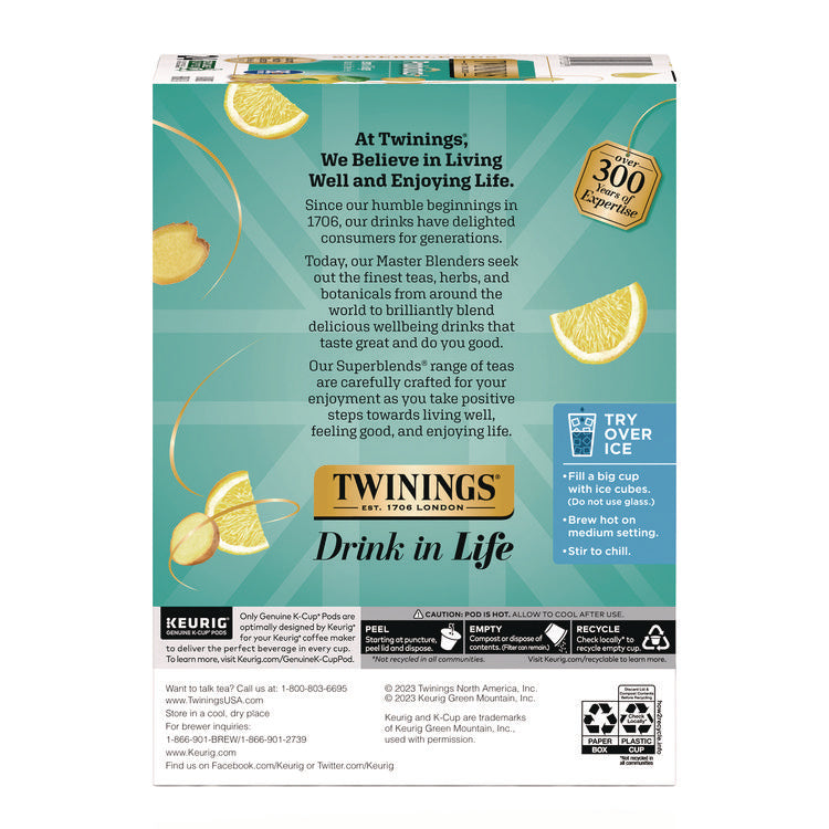 Probiotics+ Herbal Lemon and Ginger Tea, 24/Box