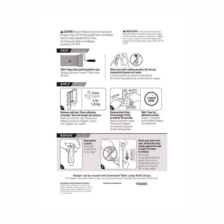 Sawtooth Picture Hanger, One Hanger, Two Strips, White, Supports 4 lbs
