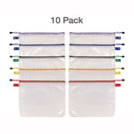 Poly Travel Pouch Set, 13.19" x 10.44", Assorted Colors, 10/Pack