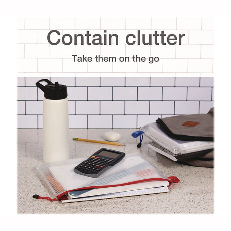 Poly Travel Pouch Set, 13.19" x 10.44", Assorted Colors, 10/Pack