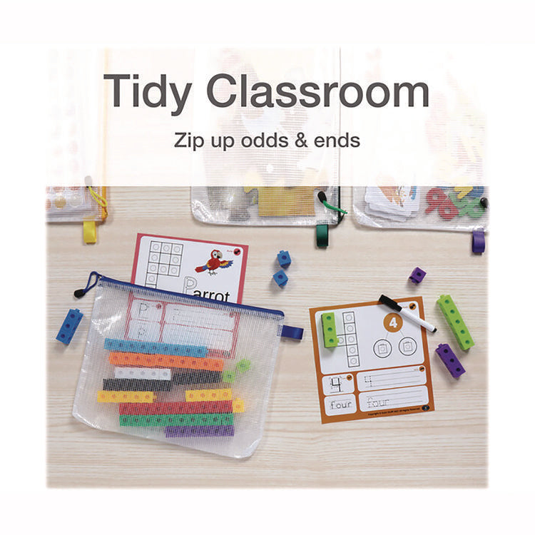 Poly Travel Pouch Set, 13.19" x 10.44", Assorted Colors, 10/Pack