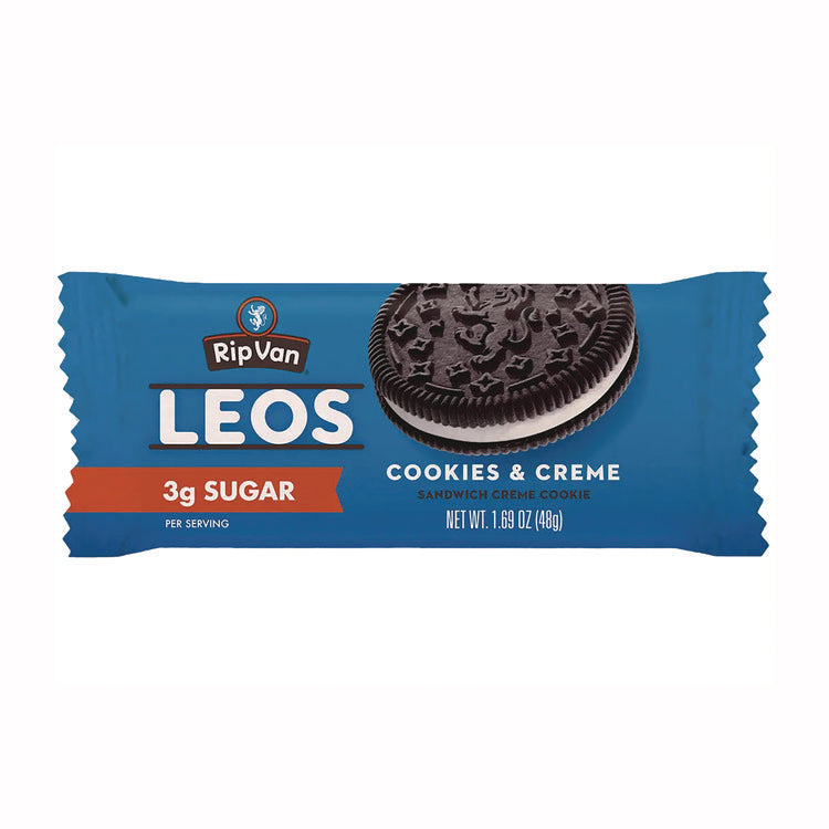 Leos Cookies and Cream Sandwich Cookies, 2 Cookies/Pack, 10 Packs/Box