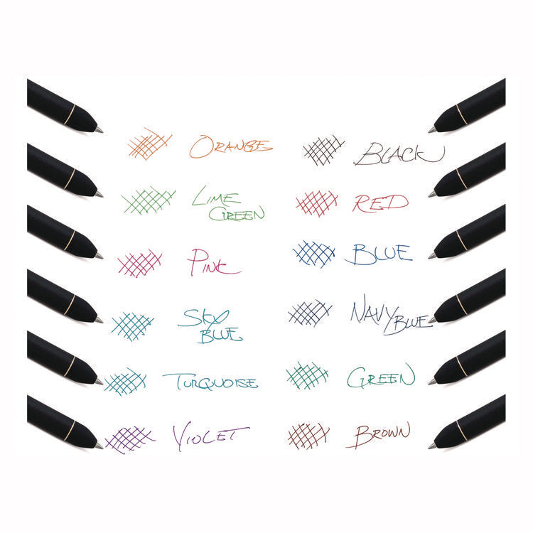 EnerGel Kuro Gel Pen, Retractable, Medium 0.7 mm, Assorted Ink Colors, Black Barrel, 12/Pack