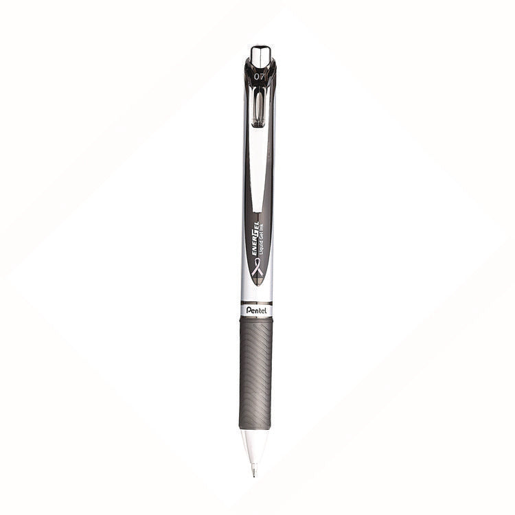 EnerGel RTX Deluxe Gel Pen, Retractable, Medium 0.7 mm, Black Ink, Black Barrel, 3/Pack