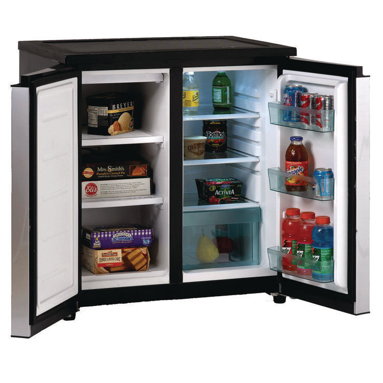 5.5 CF Side by Side Refrigerator/Freezer, Black/Platinum