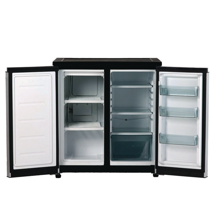5.5 CF Side by Side Refrigerator/Freezer, Black/Platinum