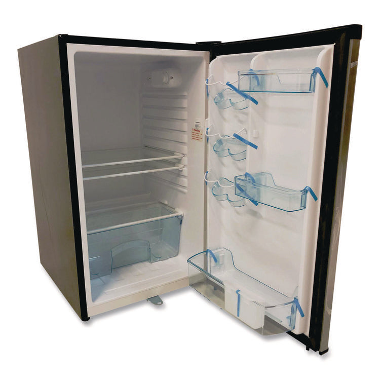 4.4 Cu.ft. Auto-Defrost Refrigerator, 19.25 X 22 X 33, Black With Stainless Steel Door