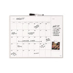 Magnetic Dry Erase Board, Monthly Planning/Scheduling Calendar, 20" x 16", White Surface, Satin Aluminum Frame