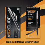 GLIDE Ballpoint Pen, Retractable, Medium 1 mm, Black Ink, Smoke/Black Barrel, Dozen