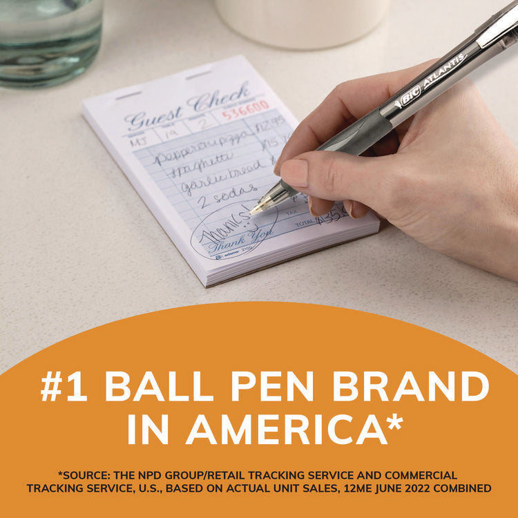 GLIDE Ballpoint Pen, Retractable, Medium 1 mm, Black Ink, Smoke/Black Barrel, Dozen