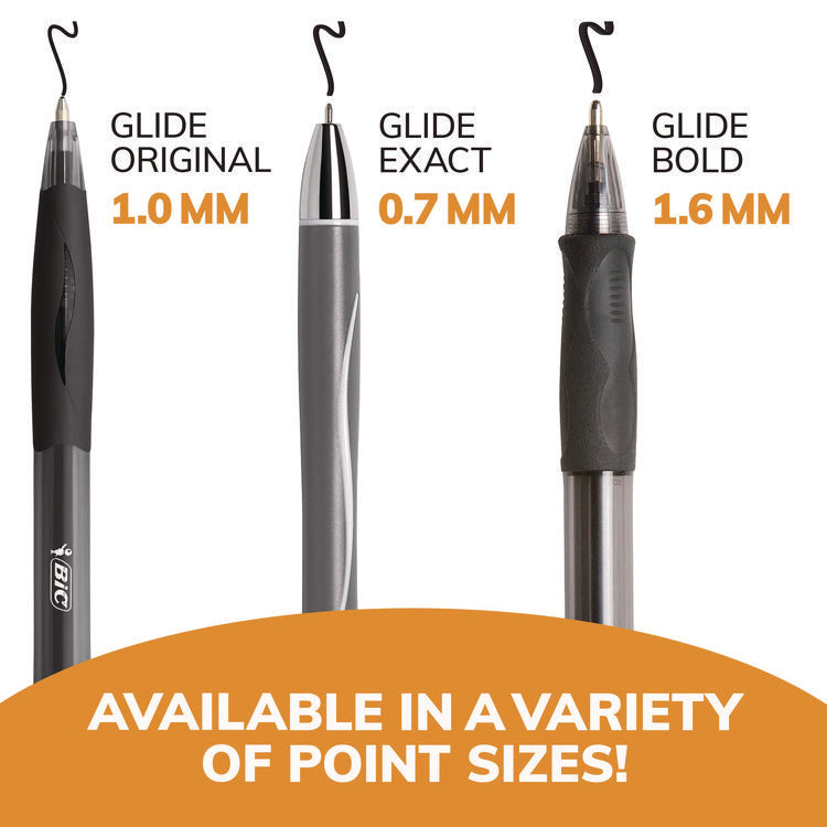 GLIDE Bold Ballpoint Pen Value Pack, Retractable, Bold 1.6 mm, Black Ink, Smoke Barrel, 36/Pack